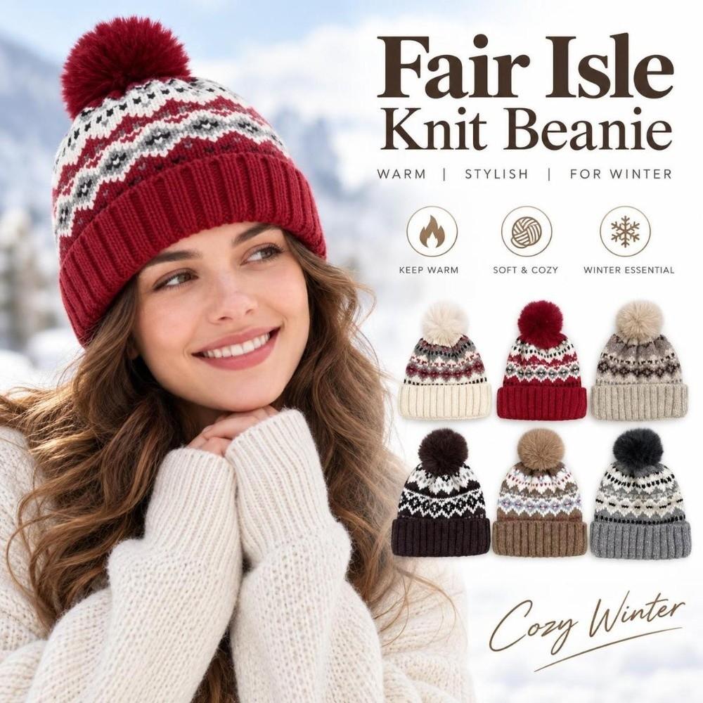 Color Contrasting Casual Beanies Solid Color Unisex Cap Soft Warm Knitted Hat For Women