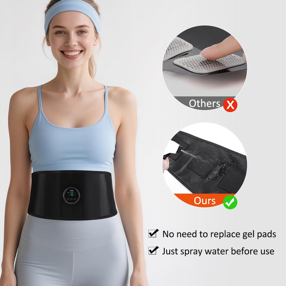 EMS Waist Abdominal Trainer Belt Muscle Stimulator Abs Muscle Toner Display Fat Burn Body Slimming Weight Loss Fitness Massage