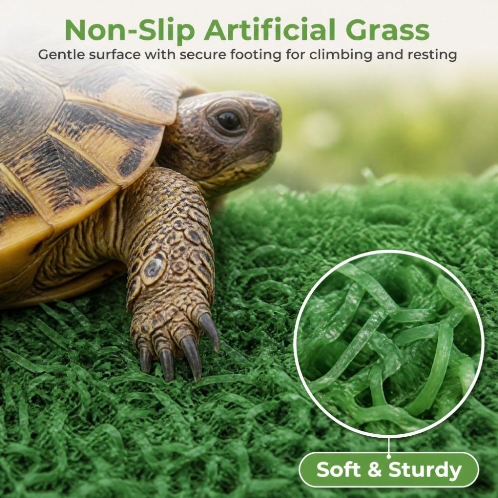 Simulation Grass Turtle Basking Platform Suction Cup Mount Turtle Ladder Ramp Small Turtles