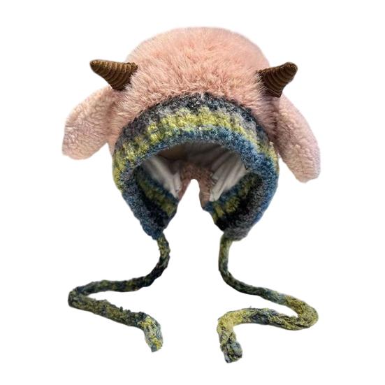 Lue til barn Pingvindesign Strikket vinterlue Fortykket Varm 2 i 1 Høst Vinter Strikkelue Konvertibel Tote Bag