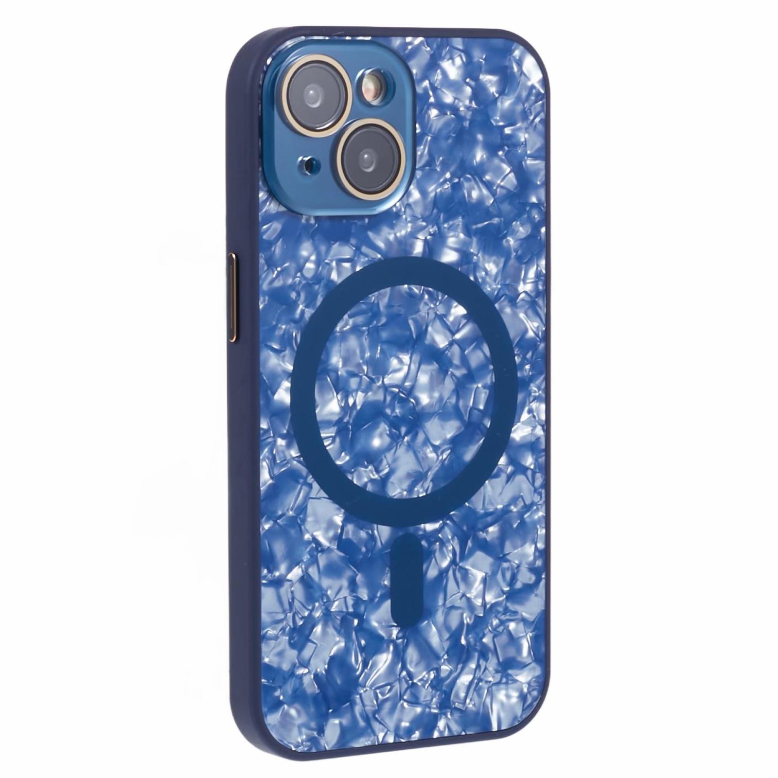 

YUX Series For iPhone 13 6.1 inch Back Case TPU+Acrylic Cover Compatible with MagSafe (Precise Lens Cutout) - Black Blue