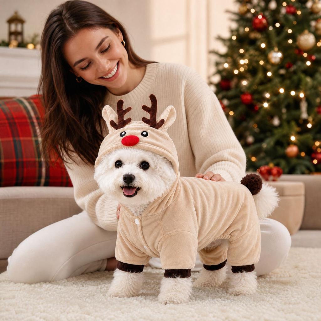 Dog Costume, Christmas Pet Clothes for Small Medium Large Dogs, Holiday Outfit for Dogs