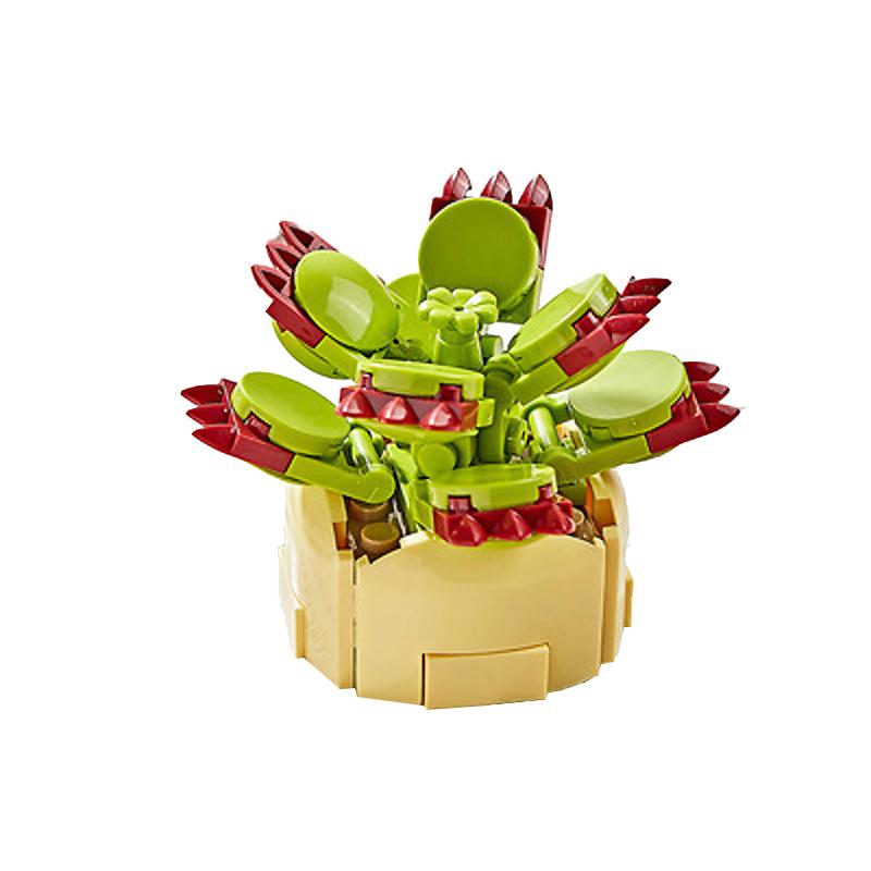 Mini Blume Gebäude Block Haushalt Tischplatte Sukkulenten Topf Dekorationen DIY Kleine Partikel Puzzle Montage kinder Spielzeug Ch