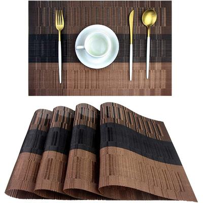 Bordbrikker Bordmatte Vev Stripe Underlag Pall Brikke Napperon Bordmatte Tapete de lugar kjøkkentilbehør Lett å rengjøre spisebordsmatte, tallerkenmatte