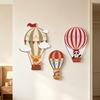 3 Pcs Hot Air Balloon Wall Decor Boho Wooden Nursery Wall Art Cartoon Animals Hot Air Balloon Wall Sculpture for Kids Bedroom Baby Shower Decoration