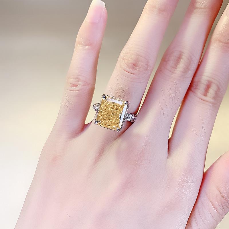 Hui Zhi Yi S925 Silver Diamond Ring 10x12mm - 2023 European & American Bestseller