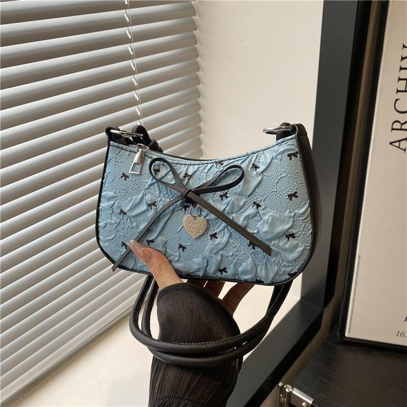 Niche design bow underarm bag women's new handbag fashion shoulder messenger bag sweet bag