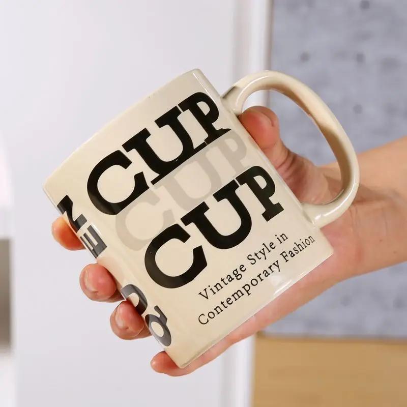 

Alphabet Mug Creative Ceramic Breakfast Creative Retro Personality Water Cup Office Tea Coffee Cups Home Birthday Gift Drinkware 420ml