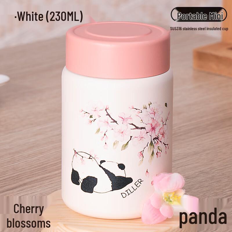 Dile Bear Sakura Panda Insulated Straw Cup