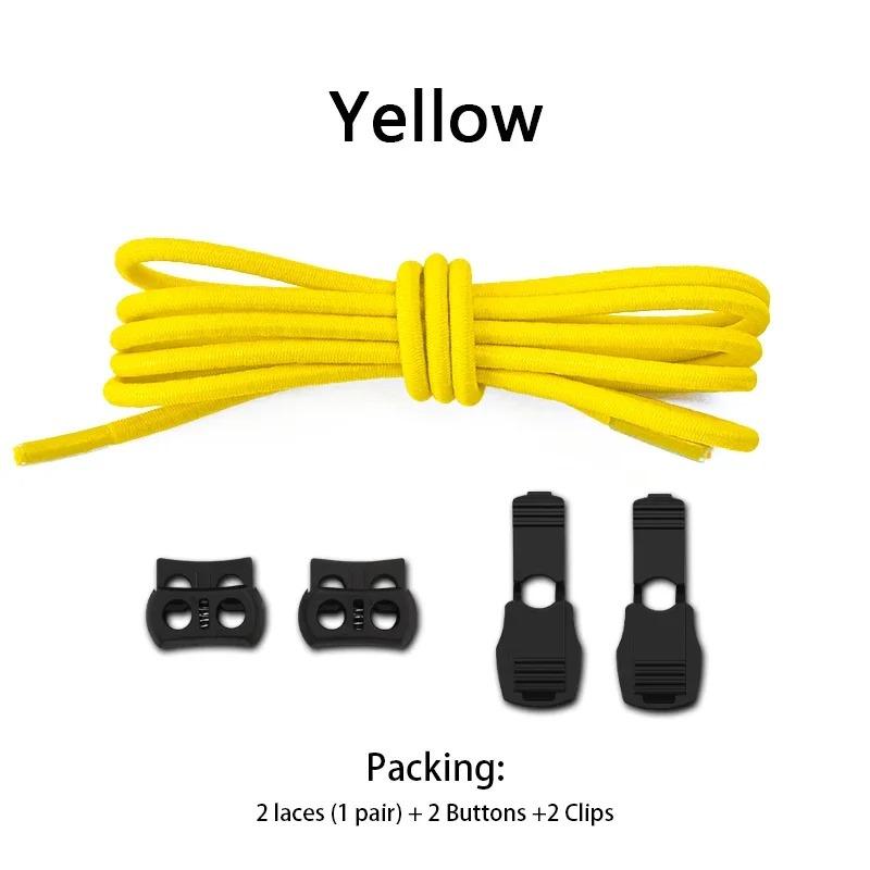 1 Pair Lock Shoelaces Elastic Sneakers Laces Without Ties Adult Kids Tennis Round Shoelaces Rubber Bands for Shoes Accesories
