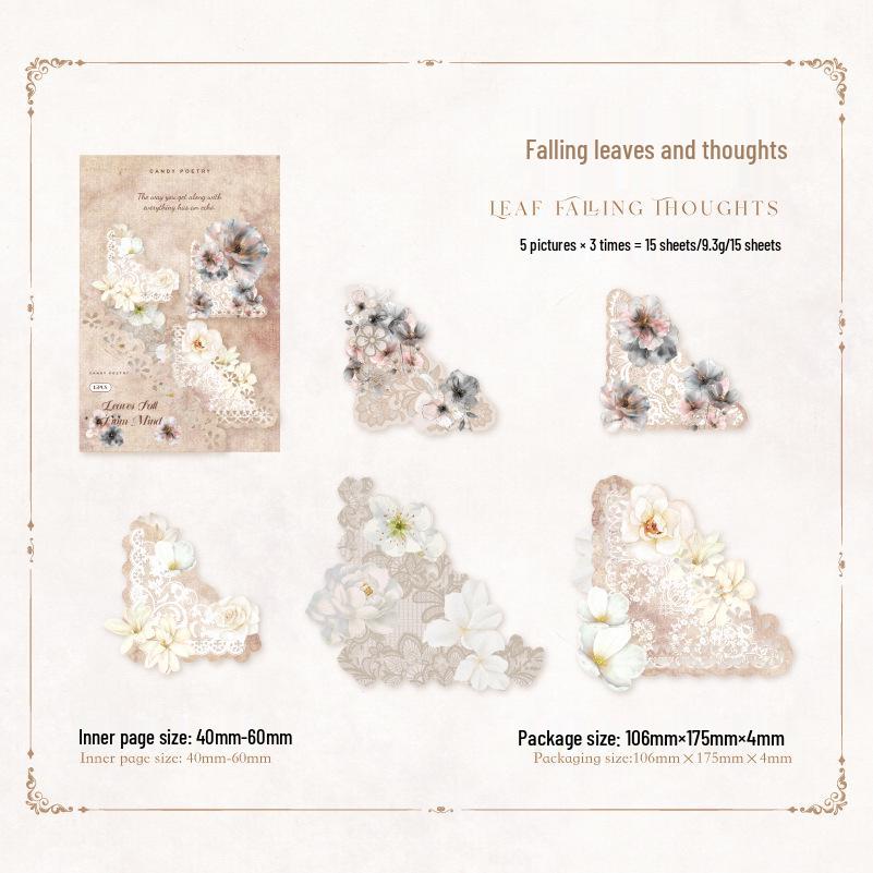 Vintage Floral Lace Sticker Pack - Sugar Poetry & Paper Cutout for Journaling