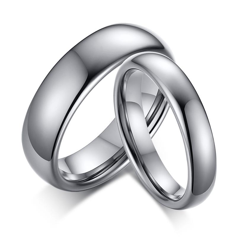 Smooth Stainless Steel Couple Rings Gold Color Simple 4MM Women Men Lovers Wedding Jewelry Engagement Gifts Personalized