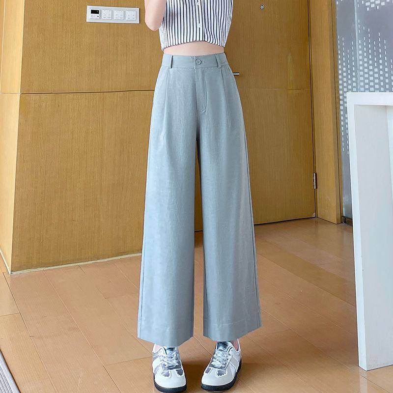 

Women s High Waist Light Blue Tencel Cotton Cropped Straight Leg Pants - Petite, Slimming, Narrow Fit (2026 New Style) M (Recommended for 100-110 jin) небесно-голубой