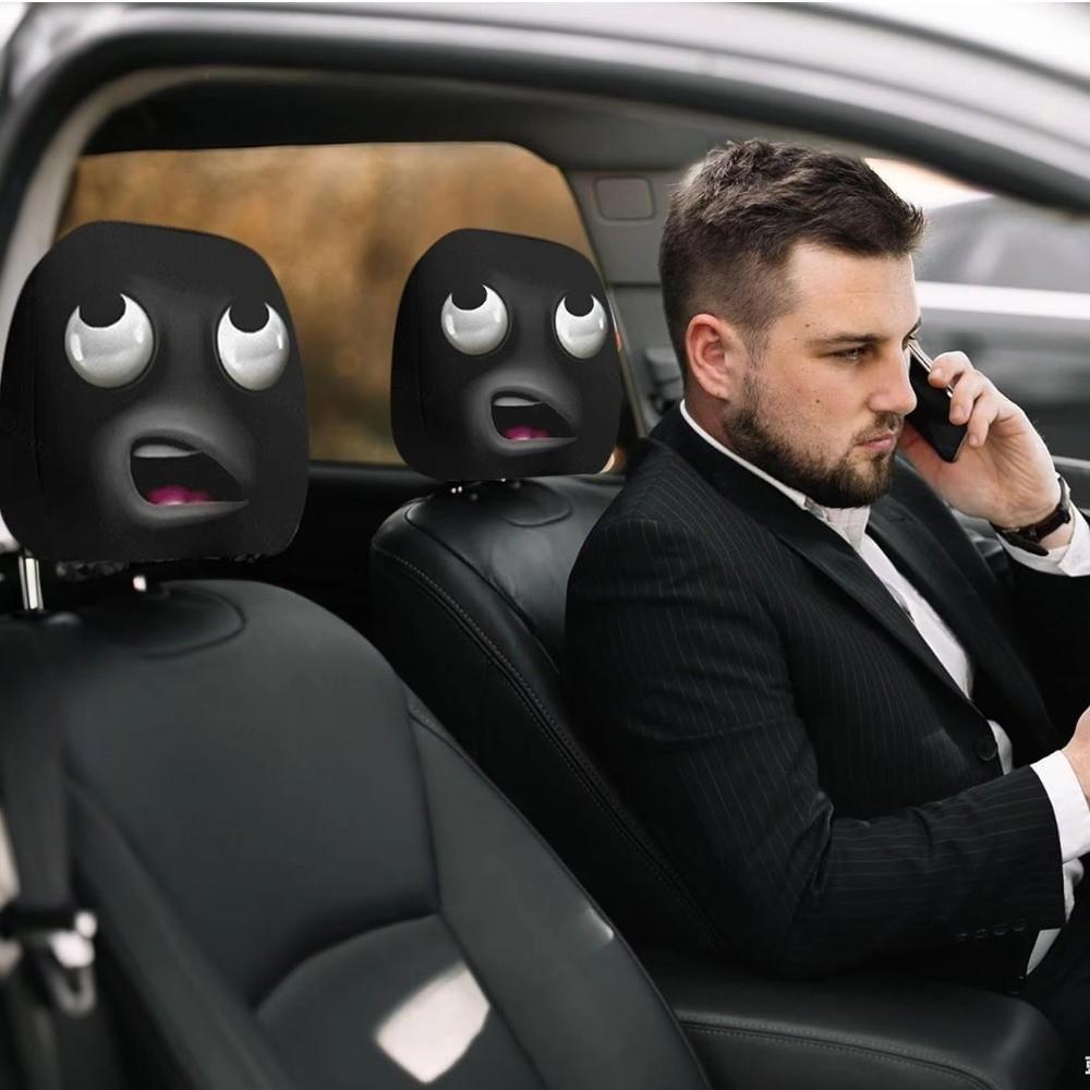 1 Τεμάχιο Μαύρο Κάλυμμα Προσκέφαλου Αυτοκινήτου με Μοτίβο Κρανίου Αναπνεύσιμο Κάλυμμα Προσκέφαλου Καθίσματος Αυτοκινήτου Μαξιλαροθήκη Αυτοκινήτου Απόκριες