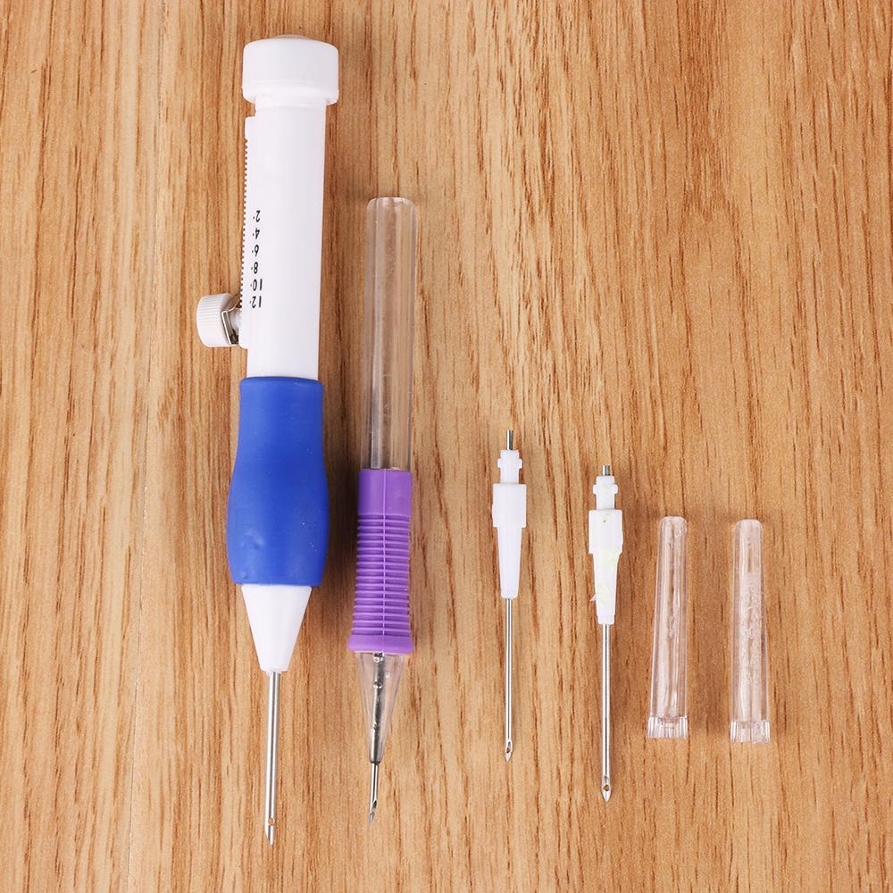 9Pcs/Box Embroidery Punch Needle Kit Magic Embroidery Threaders Needle Pen Weaving Stitching Tool Knitting Sewing Accessories