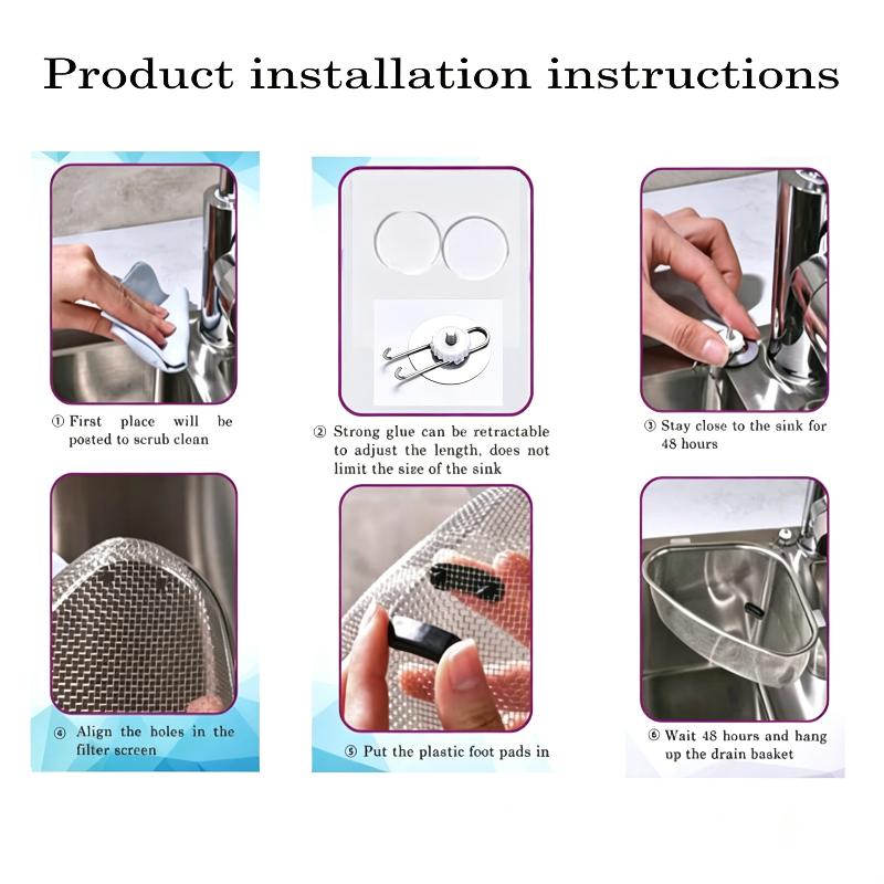 Easy to Clean Stainless Steel Drain Basket Rust Resistant Sink Filter for Kitchen Vegetable Washing Food Storage