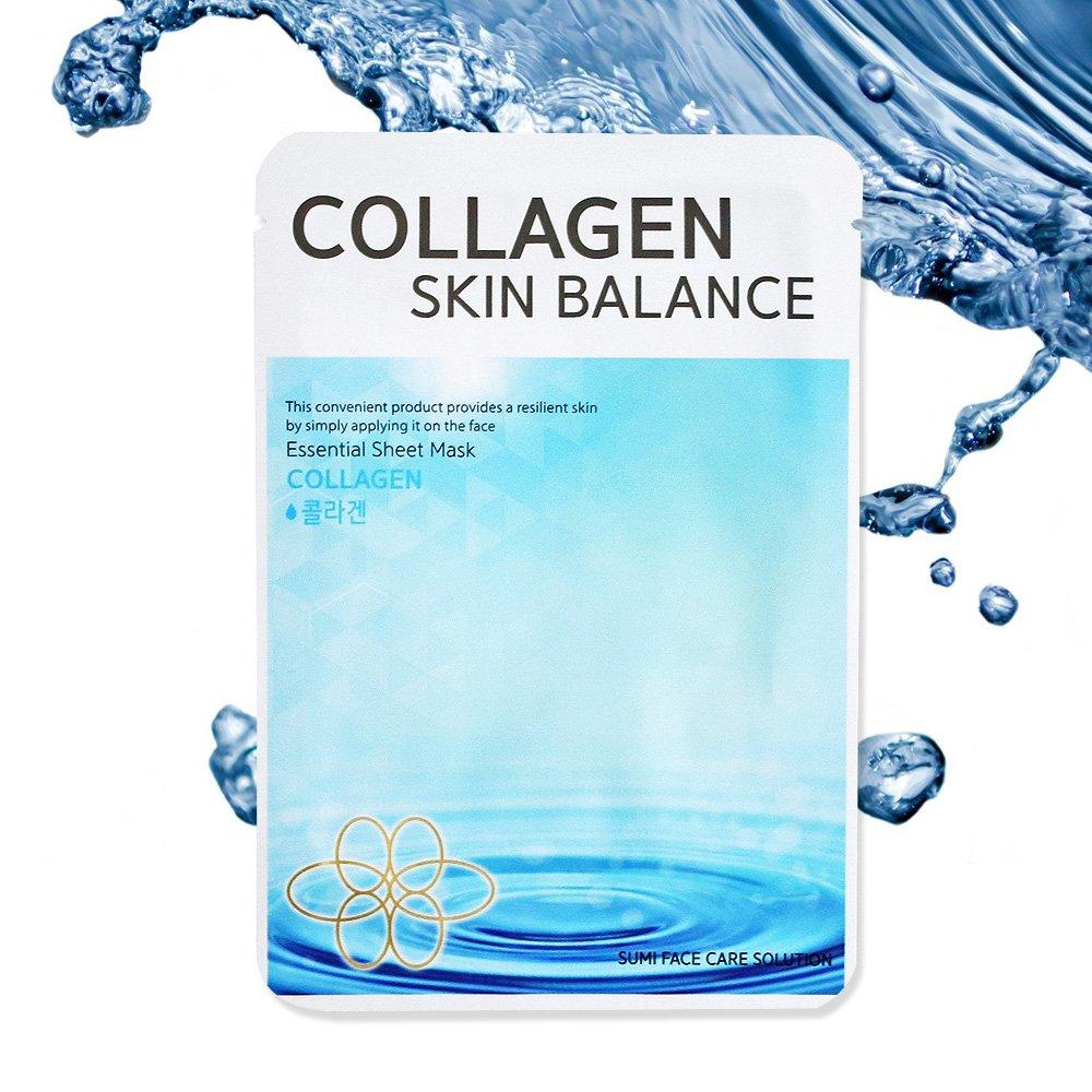 Sumi mask pack 5 sheets of snail + 5 sheets of collagen essence disposable highly moisturizing high moisture nutrition skin soothing cooling