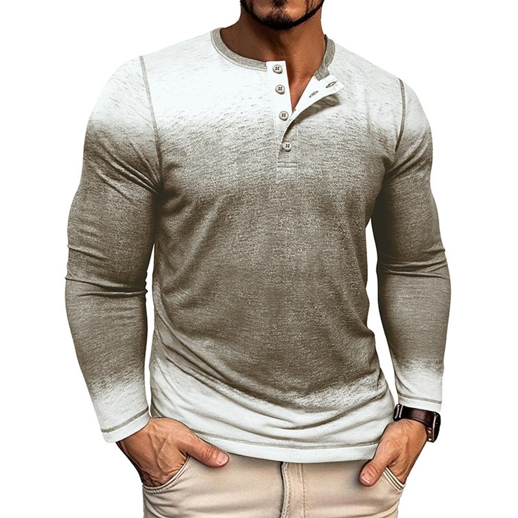 Men's Tie- Long Sleeve Tops Men's Casual Fashion Long Sleeve Tops