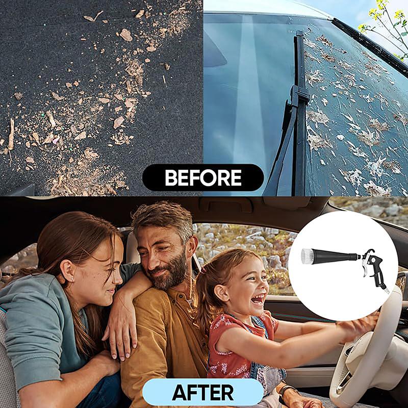 2 In 1 Air Blow Car Wash Gun With 2 Nozzles Efficient Dry Cleaning Gun High Pressure Tornado Dust Blowing Gun Professional