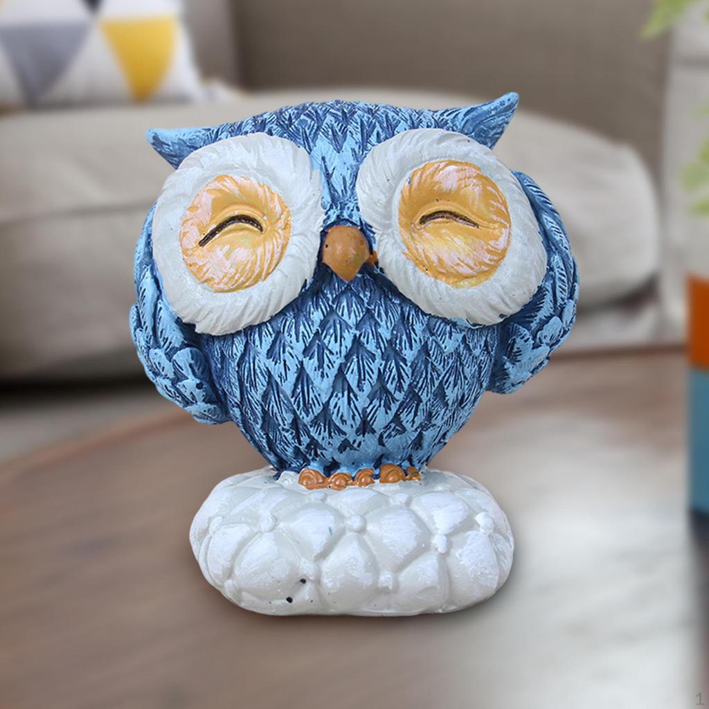 Owl Statue Decor Animal Small Figurines for Home Decor, Office Desk Ornament, Book Shelf Decoration,