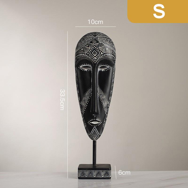 

Маска для лица в африканском стиле, украшение, скульптура, декорация, полимерные изделия, оригинальный узор, резьба, ретро, с подставкой для дома