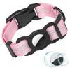 Reflective Nylon Pet Dog Collar for AirTag Bluetooth-compatible Tracker Silicone Case,Size: M