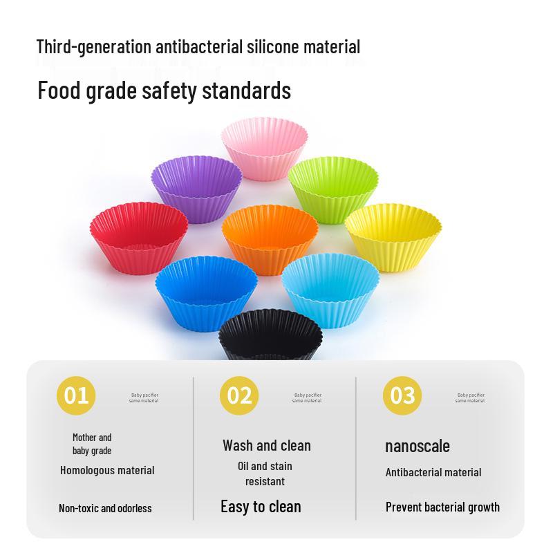 High-Temperature Resistant Round Silicone Cake Tart & Muffin Mold - 7CM Diameter