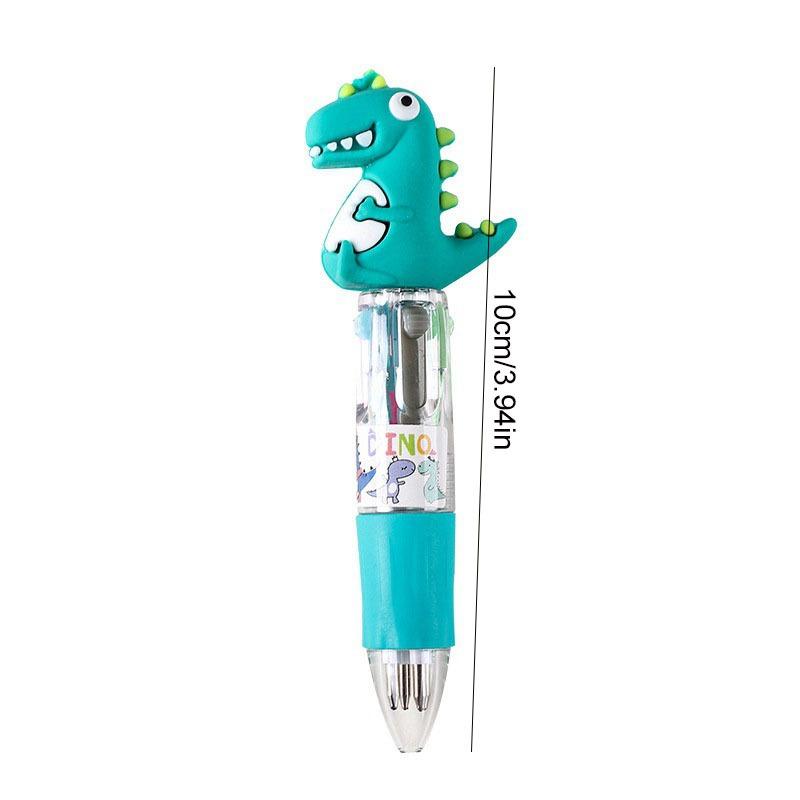 3 Pcs Cartoon Mini Four-color Ballpoint Pen Cute Portable 4-color Ball Pens Student Hand Account Multi-color School Stationery