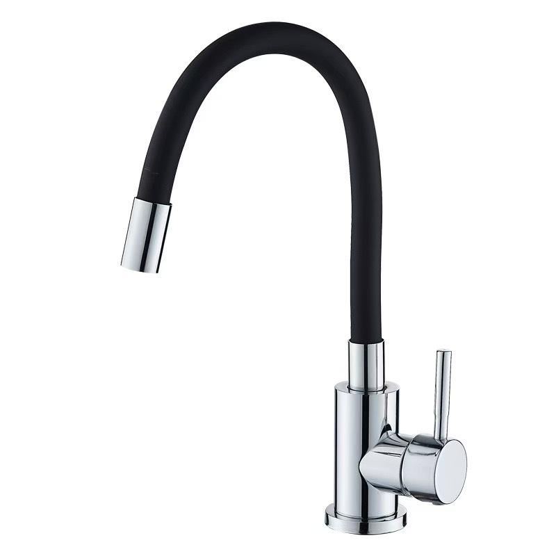 Hot Selling Kitchen Faucet: Silicone Flexible Hose, 360° Rotating Stainless Steel, Cold and Hot Water