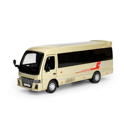 1/32 Ölçekli Toyota Coaster Lüks İş Aracı Alaşım Metal Döküm Model Araba Ses ve Işık Çocuk Oyuncak Hediye Çocuklar Erkek için Hediye