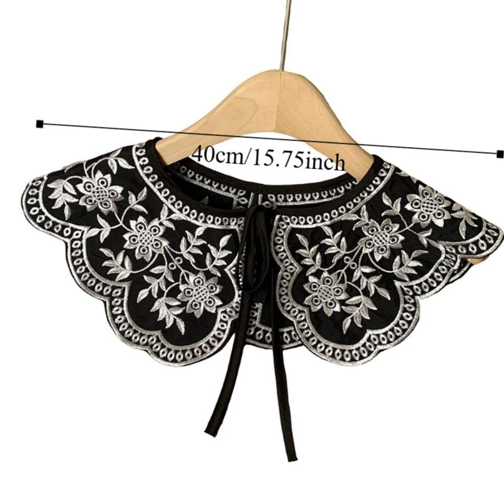 Sweet Hollow Out False Collar Knitted Mesh Crochet Shawl Detachable Collar Clothes Decoration Scarf Accessories