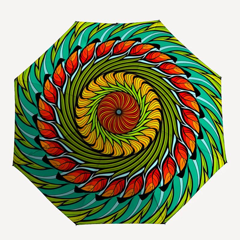 

1pc Abstract Mandala Design Umbrella - Portable Home Essential, Durable Iron Frame with Rod Structure, Fashion Lovers yy250910062