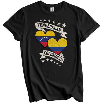 Venezolanisch Kolumbianisch Herz Flaggen Venezuela Kolumbien T-Shirt