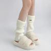 Loose Leg Covers for Autumn and Winter, Versatile Women, Pile Socks, Metal Label Sock Covers, Warm Knitted Shoe Covers, Cute