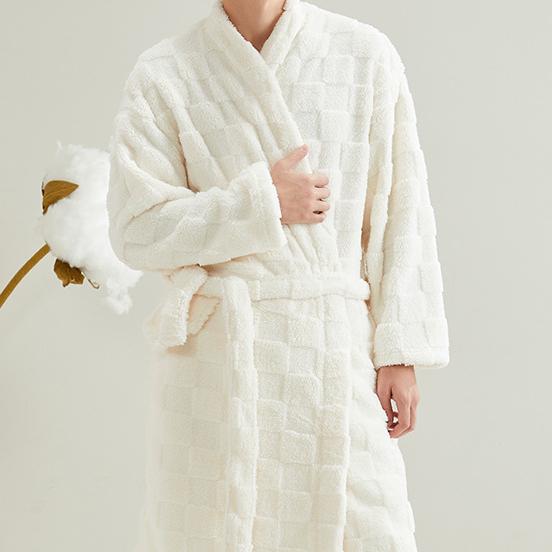 Übergröße Damenkleid Plus Lang Koralle Samt Paar Homewear Herbst und Winter Warm Dick Pyjama Set