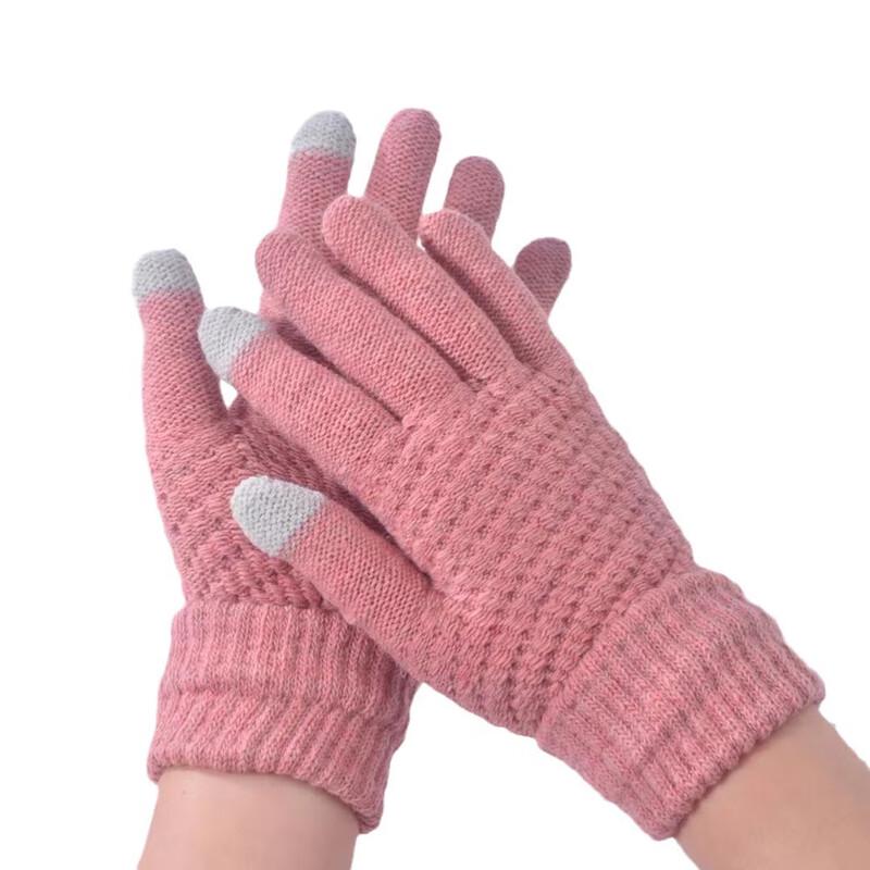 Wenxiang Autumn/Winter Cycling Warm Fleece Knitted Gloves
