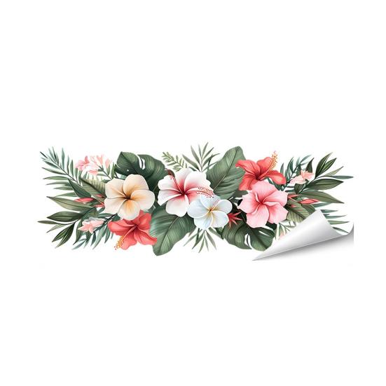 Autocollant pour abattant de WC Fleurs Autocollant Mural de Salle de Bain Adhésif DIY Imperméable Décalcomanies Florales pour Abattant de WC Décoration de Chasse d'Eau de Salle de Bain