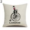 London Characters Flag Bus Linen Cushion Throw Pillow Cover Case Pillowcase