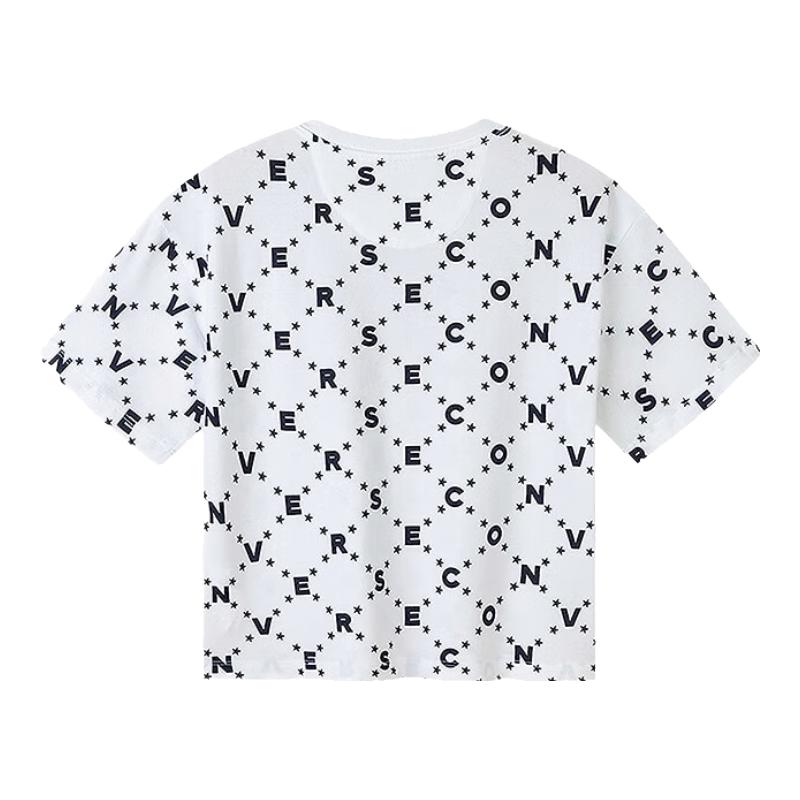 Converse Girls  Letter Print Short Sleeve T-Shirt 110/56