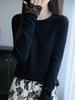 Retro Lazy-Style Knit Sweater with Hollow Lace Design for Women - Versatile Autumn/Winter Fashion