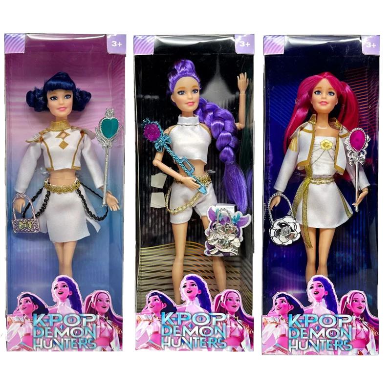 Boneca Móvel Sonhadora Kpop Caçadora de Demônios (Rumi/Mira/Zoey) - Tema Misterioso e Luzes Coloridas | Presente de Natal para Fãs de Kpop