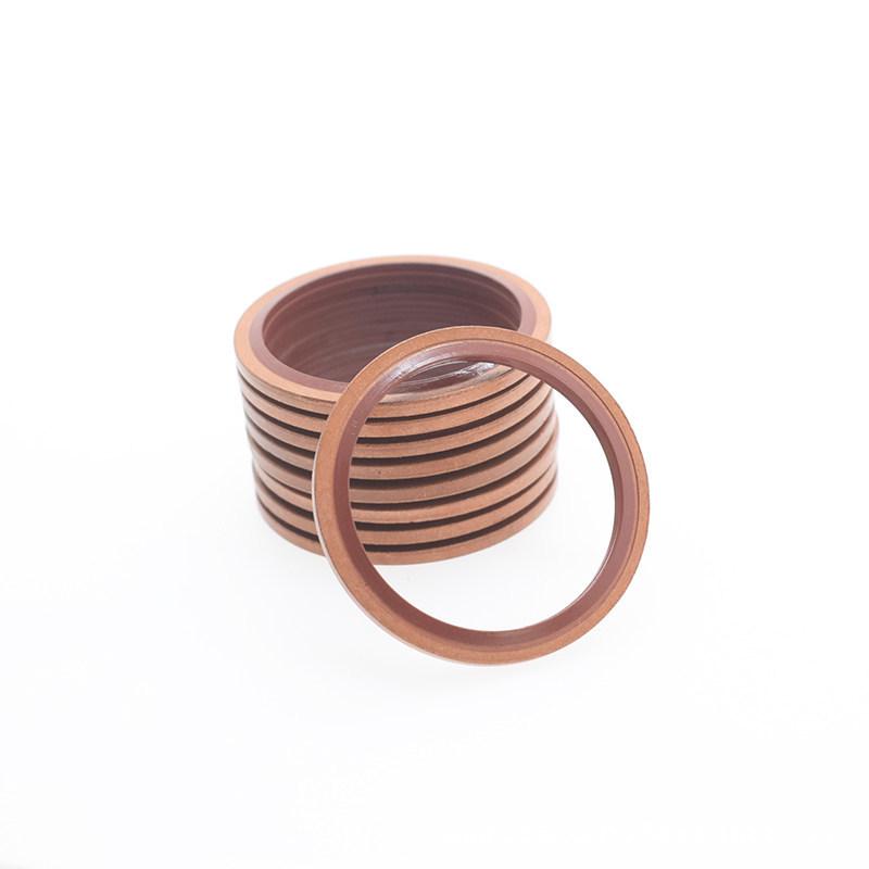 Red Copper Fluororubber Seal Gasket / High-Pressure Oil Pipe Composite Gasket