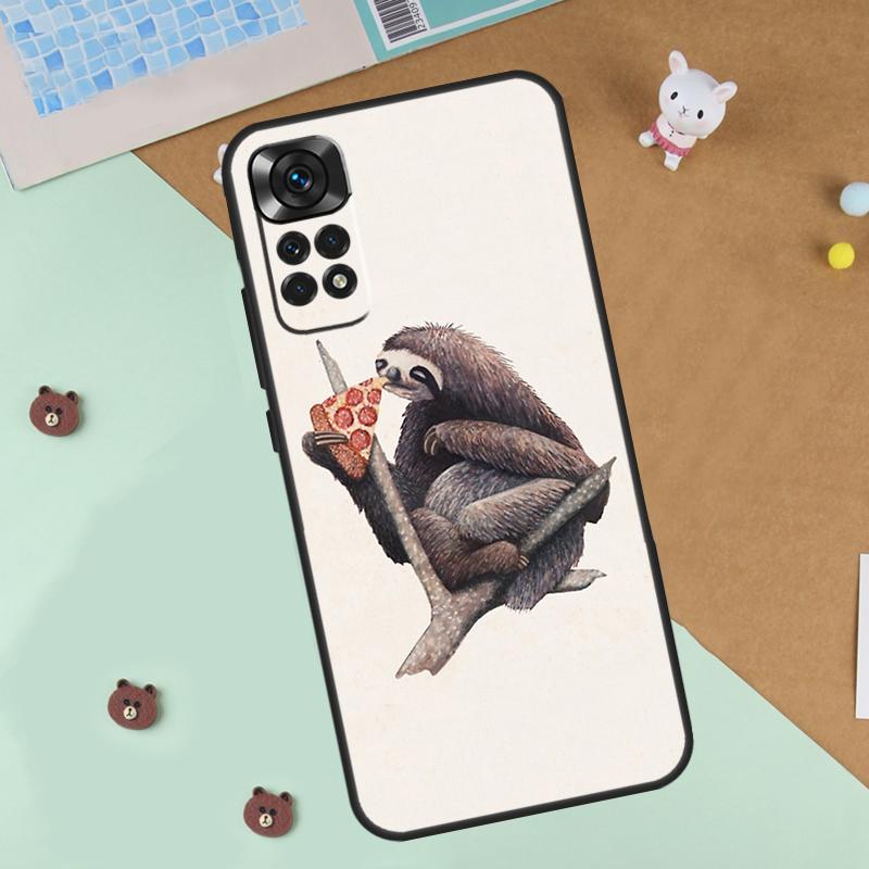 Cute Sloth Animal Case For Xiaomi Redmi Note 14 13 12 9 10 11 Pro 10S 11S 12S Cover For Redmi 13C 10C 12C 14C