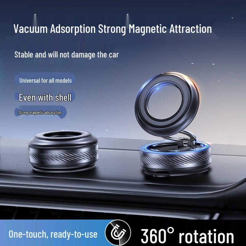 Magnetic Wireless Car Charger & Phone Holder with Suction Cup for Universal Navigation