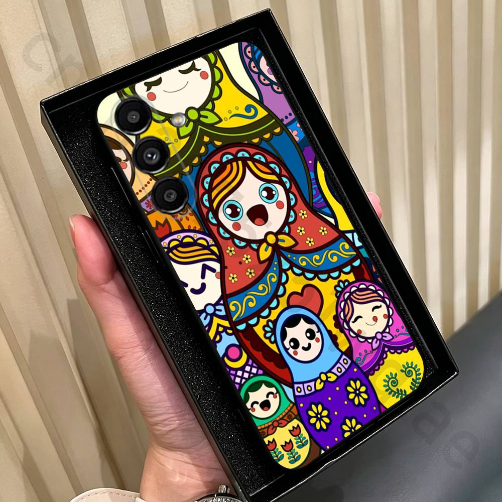 Russian Art Matryoshka Phone Case For Samsung Galaxy A13,A21s,A22,A31,A32,A52,A53,A71,A80,Soft Black Shell