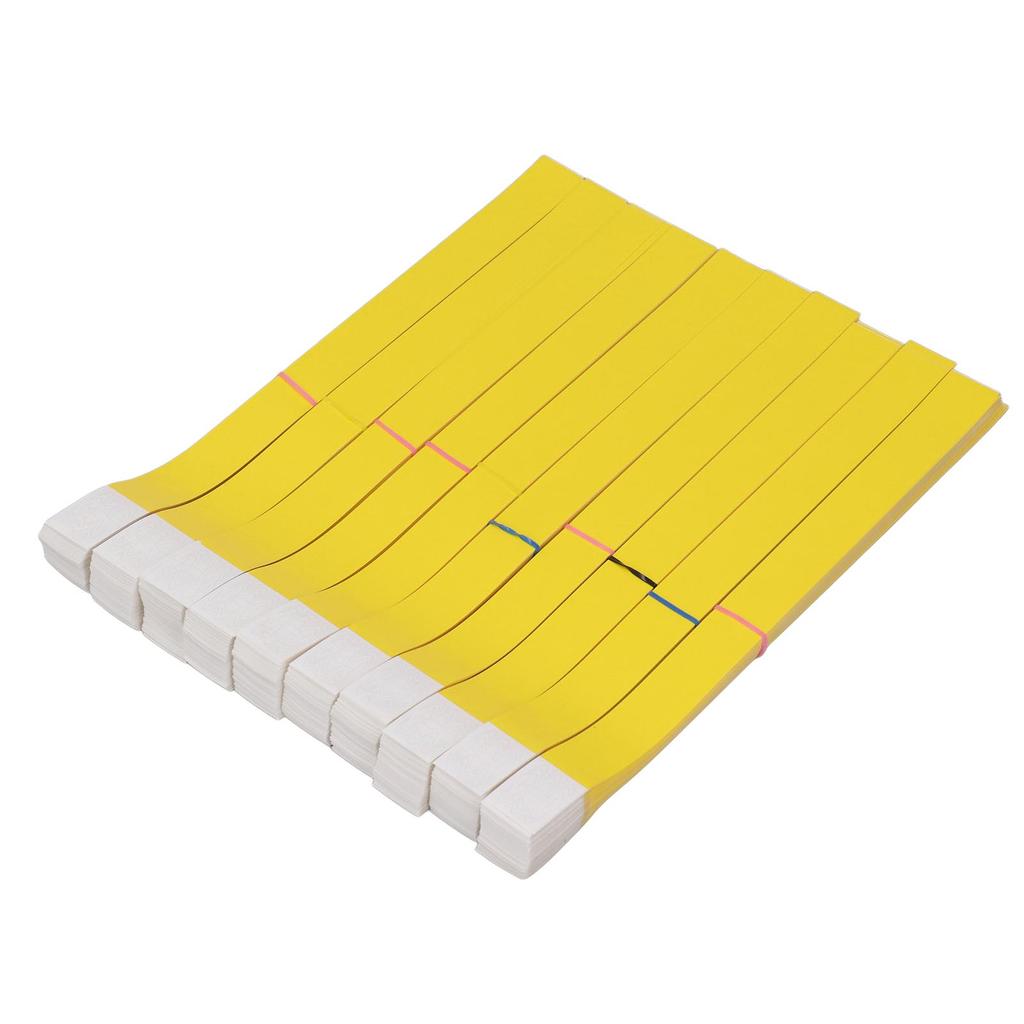 1000pcs Disposable Wristbands Waterproof Tear Resistant Event Paper Bracelets for Children Playground Concert Yellow