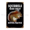 Funny Sarcastic Saying Squirrels Make Great Hunting Practice Funny Hunters Metal Plaque Classic Wall Decor Tin Sign Poster