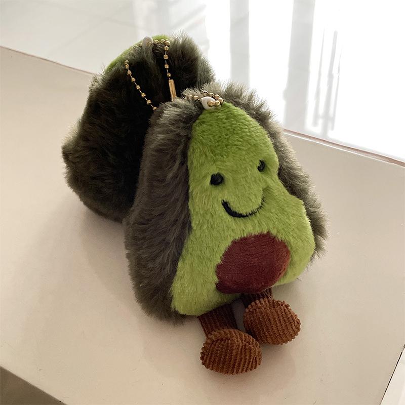 1Pc Simulated Fun Avocado Plush Pendant Cute Cartoon Fruit Doll Toy Keychain Backpack Keyring Ornament Diy Accessories Gift Onesize