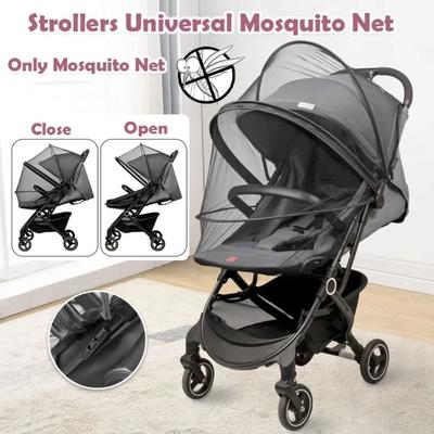 New Dual Zipper Pushchair Mosquito Net Folding Black Infant Protection Mesh Mosquito Net Summer