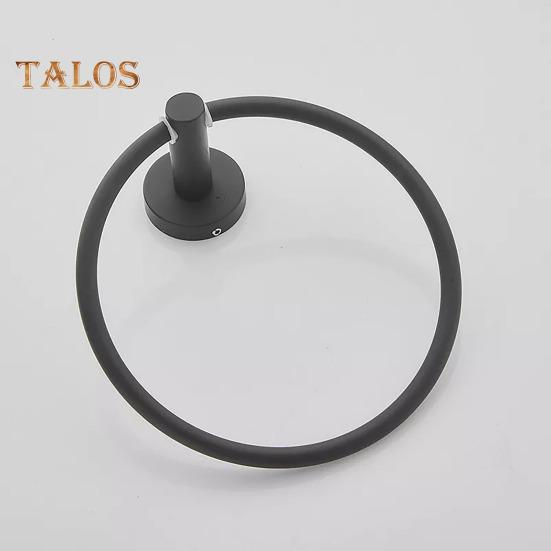 Suction Cup Towel Ring Wall-Mounted Metal Holder Solid Color Easy To Install Bathroom Hand Towel Holder Hanger Hook